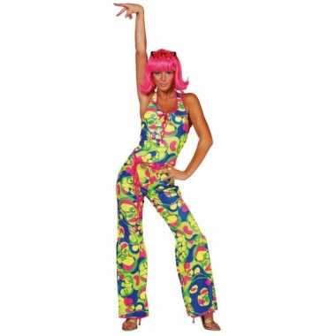 Gekleurde seventies damesmorphsuit