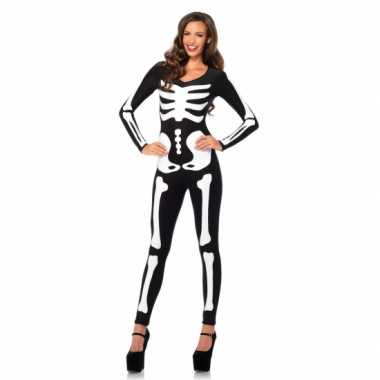 Glow the dark skelet morphsuit dames