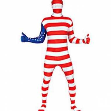 Second skin Amerika vlag morphsuit