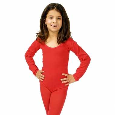 Rood meisjes turnpak morphsuit