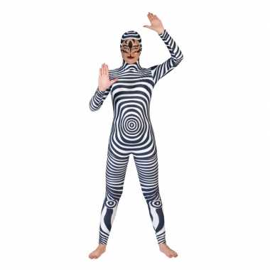 Zebra catsuit/second skin volwassenen morphsuit