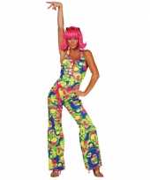Gekleurde seventies damesmorphsuit
