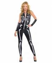 Halloween skelet morphsuit dames