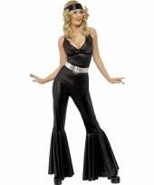 Zwarte disco catsuit dames morphsuit