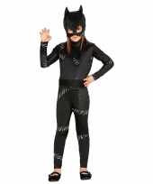 Zwarte kat poes halloween catsuit meiden morphsuit